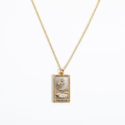 image-Electroplated real gold retro Tarot brand TAROT with drill dripping oil square brand necklace female ins high Zan Zan hot style