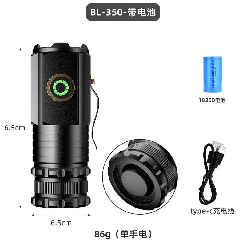 image-Tuliao 3-LED Rechargeable Flashlight, Ultra-Bright, 100-200m Range, Aluminum Alloy