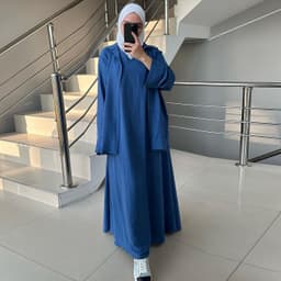 image-Middle Eastern Elegant Loose Dress - Spring 2024 Long Sleeve Skirt XXL
