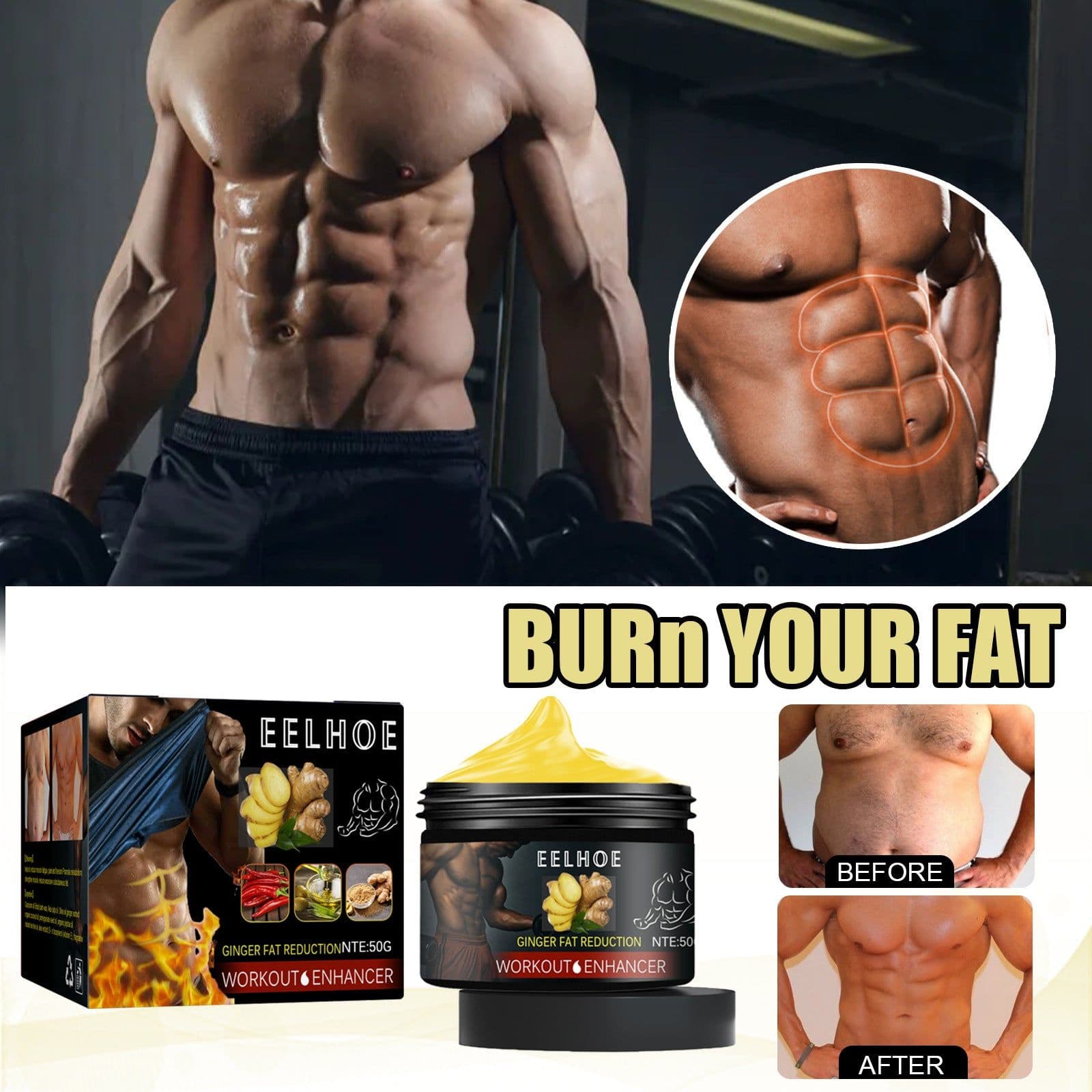image-Ginger Body Sculpting Cream - Abdomen Muscle
