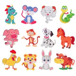 image-Douyin Rabbit Year Puzzle Sticker - DIY Crystal Diamond Fridge Decal - Cartoon Style