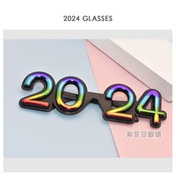image-2024 Digital Glasses Cross-border New Year's Eve Party Decoration Christmas Glasses Digital Funny Sunglasses