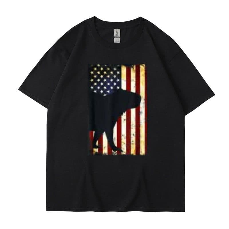 image-Men's Cartoon T-Shirt Dark Gray Cotton Short Sleeve
