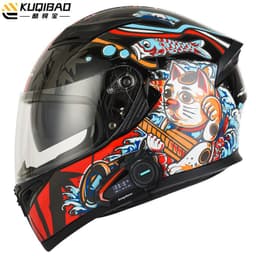image-Coolqibao Motorcycle Full-Face Helmet Bluetooth XXL Gray