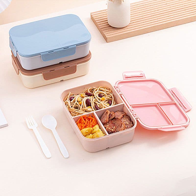 image-Simple Flip-Top Lunch Box - Portable Microwavable