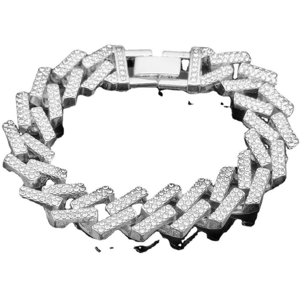 image-Volkswagen 14MM Square Prismatic Bar Watch Buckle Gold Chain - Cuban Style 70cm