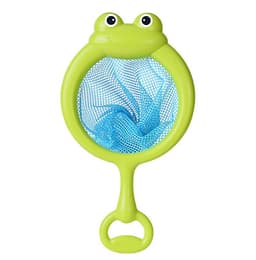 image-Cross-border induction light-emitting animal floating water light net fishing fish play water toy children's baby bath vinyl toy