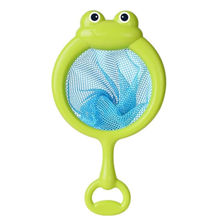 image-Cross-border induction light-emitting animal floating water light net fishing fish play water toy children's baby bath vinyl toy
