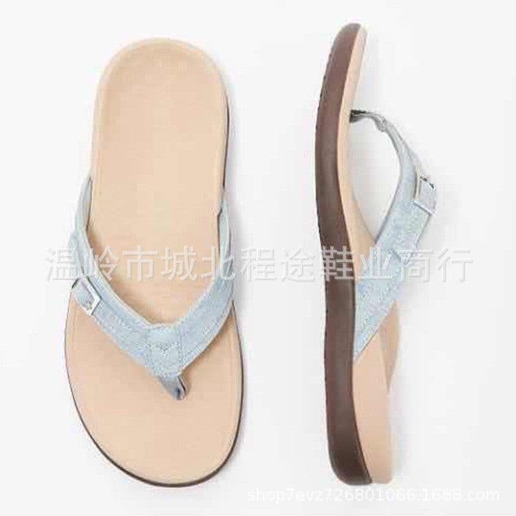 image-Women's Thong Slippers - Navy Blue Size 43