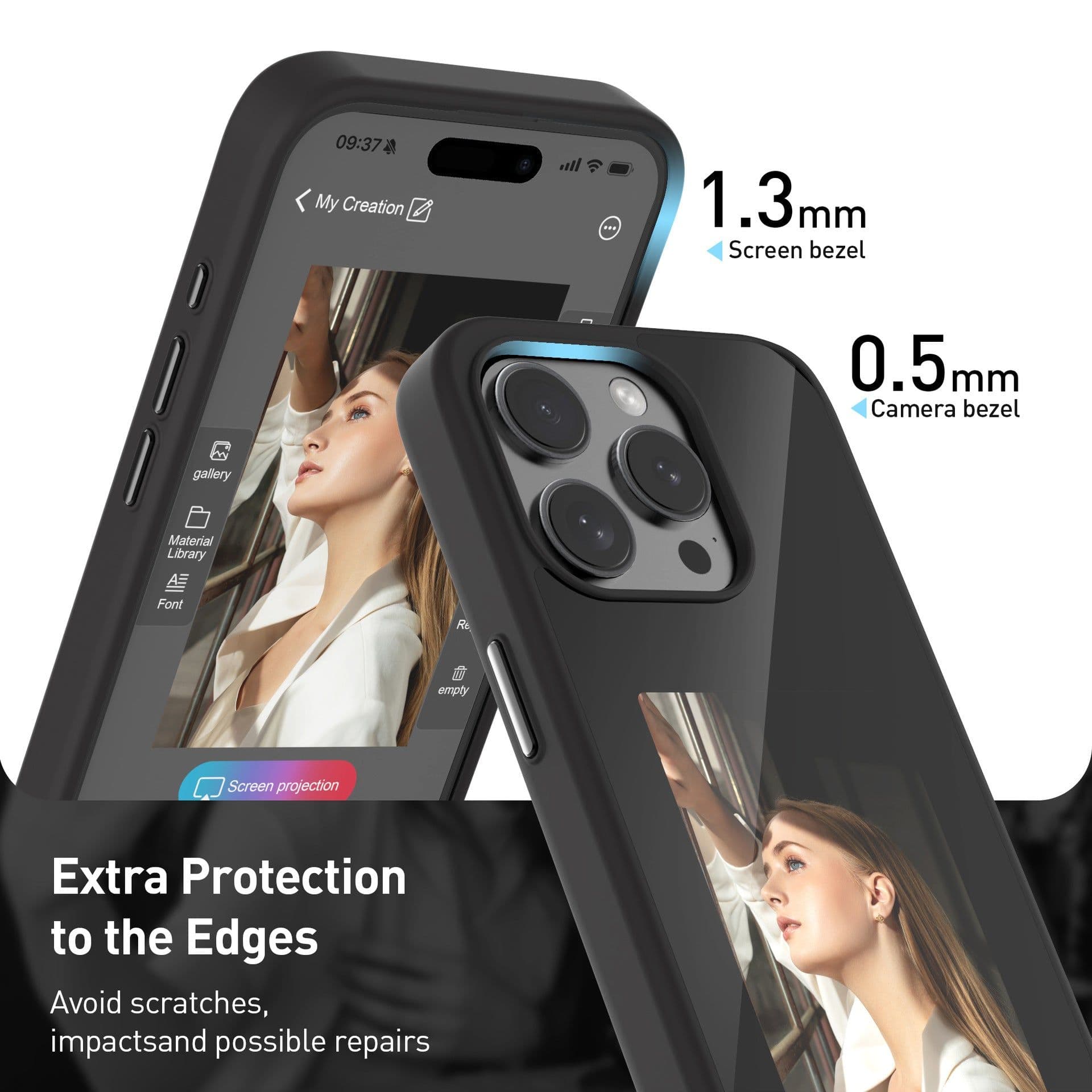 image-Suitable for Apple 15 mobile phone case anti-drop 15pro new ink screen iphone15promax mobile phone protective case