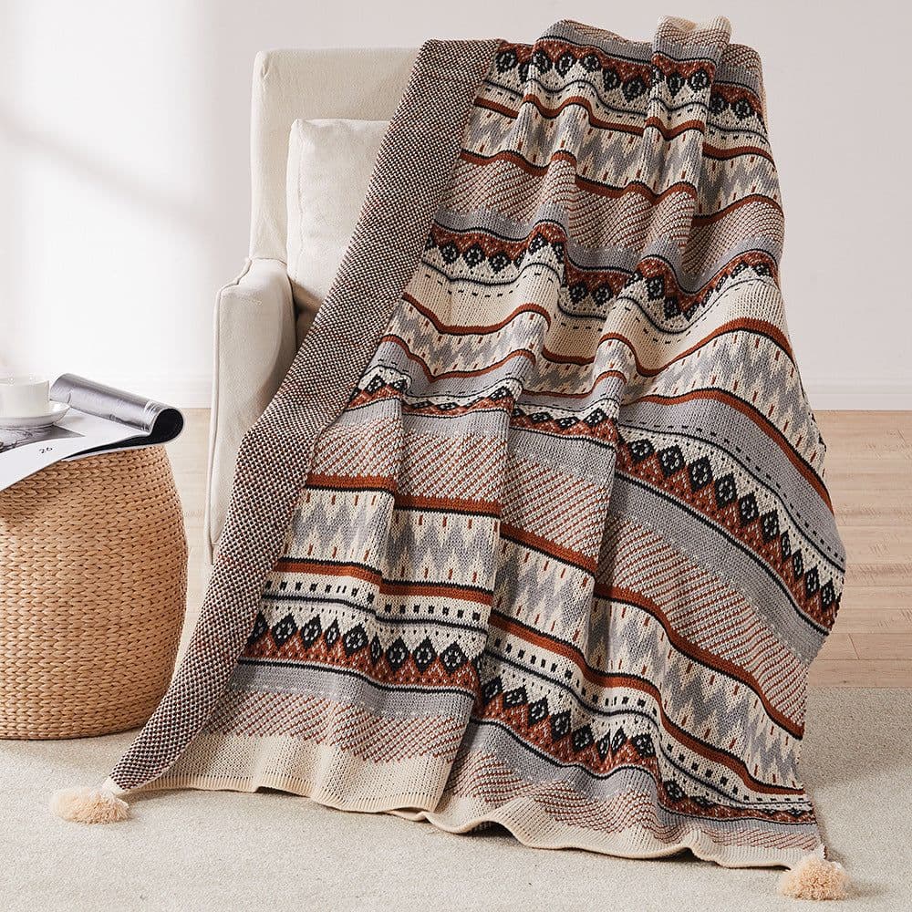 image-Meizuo Wool Blanket Bohemian Geometric 150x200cm