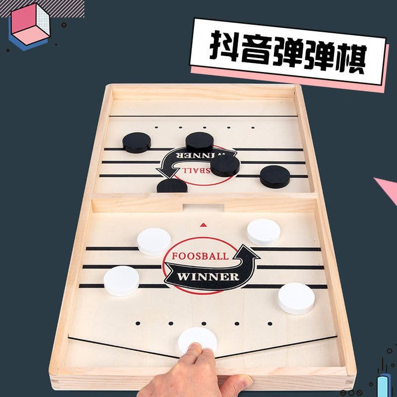 image-Douyin Explosive Wooden Bounce Chess Double Ejection Chess Parent-child Interaction Bump Chess Ice Hockey Battle Desktop Game