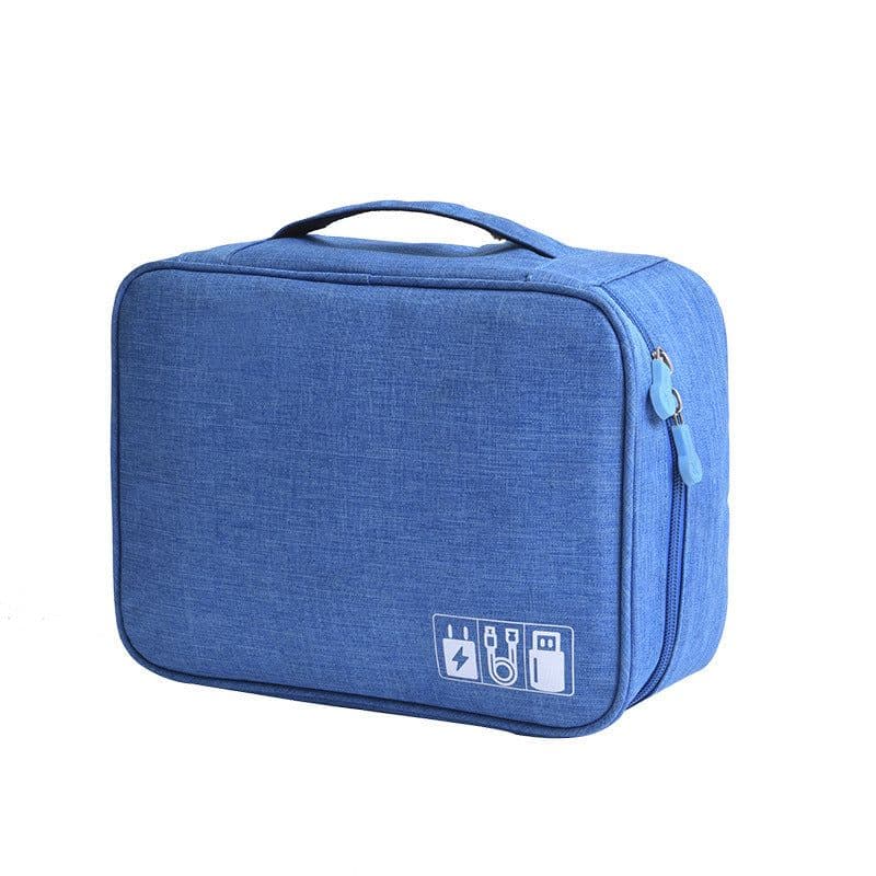 image-Cross-border cation charger storage bag Portable data cable mobile phone storage bag Waterproof three-layer digital bag