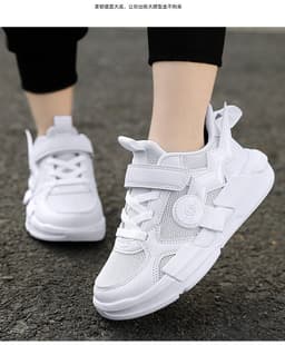 image-Autumn middle and big children's shoes boys sports shoes primary school students single mesh children's shoes boys travel shoes mound tail foreign trade