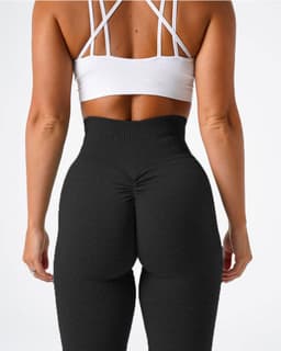 image-Exclusive Brown Fitness Yoga Pants with Hip Lifting Snowflake Design