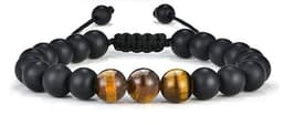 image-Cross-border Hot Selling Men's Bracelet Natural Tiger's Eye Braided Bracelet Essential Oil Aromatherapy Beads Amazon Hot Sale