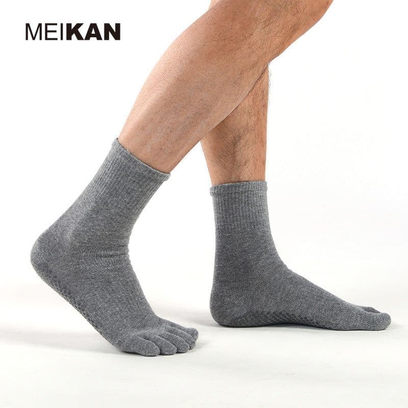 image-MEIKAN Five-Finger Yoga Socks - Black Anti-slip
