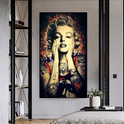image-One color watercolor geometric woman classic actress Marilyn Monroe mural paintings HD frameless painting core generation