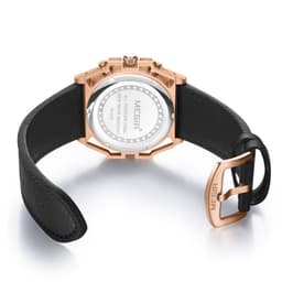 image-Megir 47mm Chronograph Sports Watch - Stainless Steel 50m Waterproof Black Strap