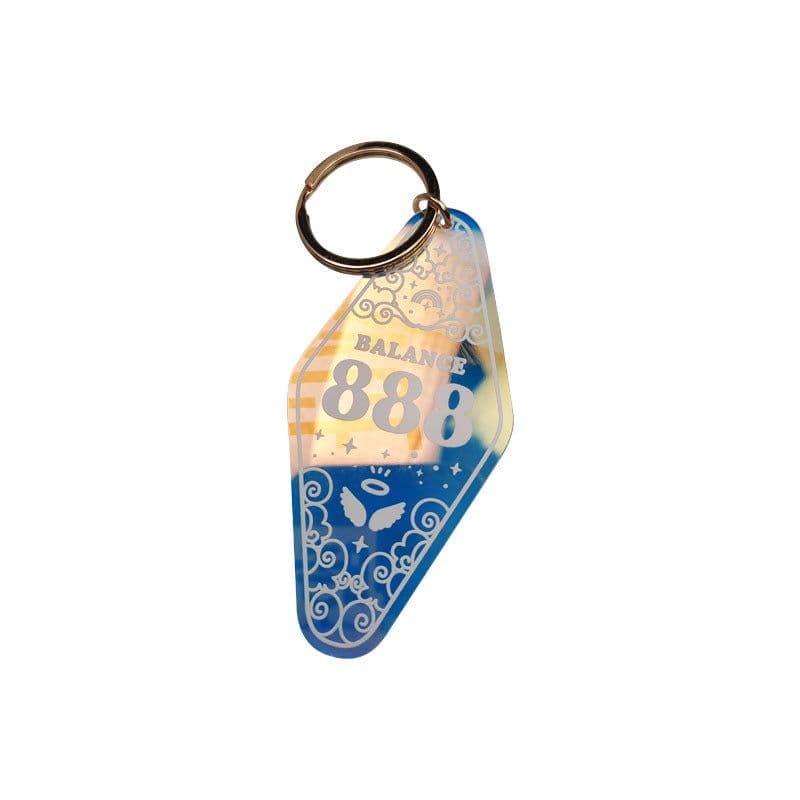 image-Acrylic Diamond Keychain - Color Changing Laser Pendant