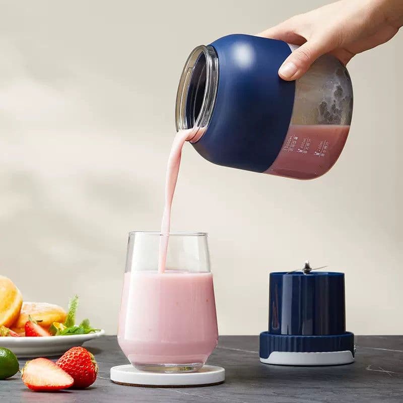 image-Portable USB Rechargeable Juicer 600ml Green