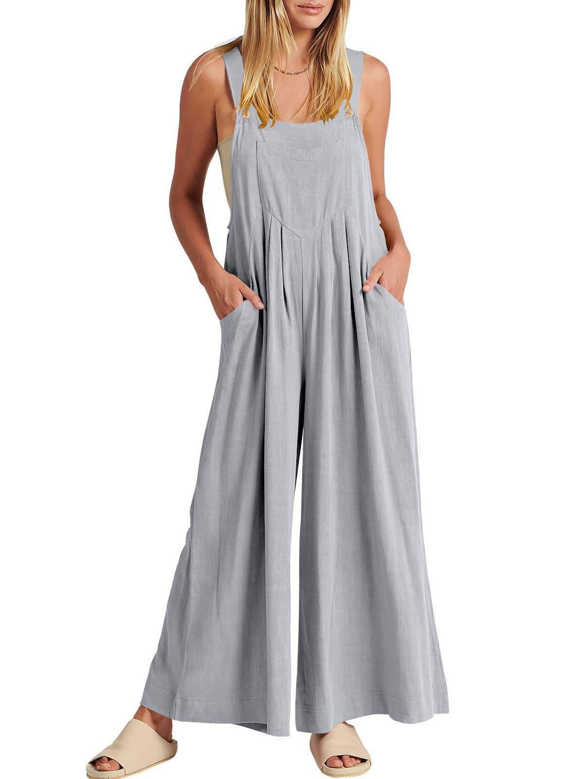 image-Women's Sleeveless Jumpsuit - Dark Brown Polyester 5XL