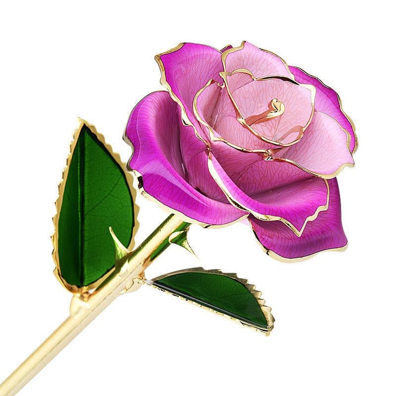 image-24K Gold-Plated Roses Lacquer Flowers