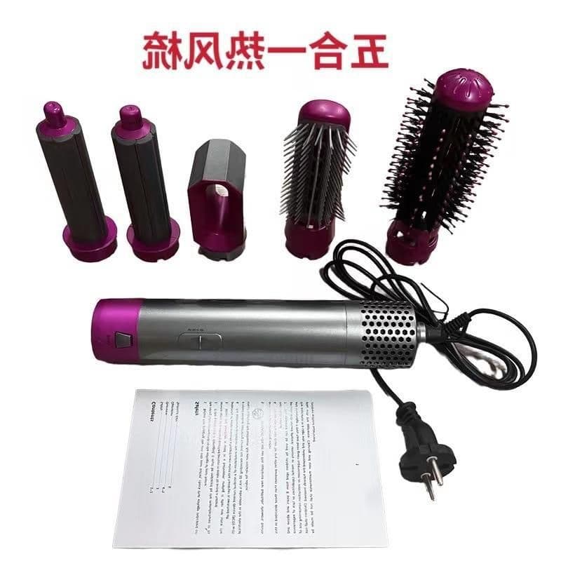 image-Hair Straightener Brush 5 in 1 Hair Dryer