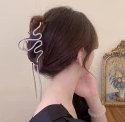 image-Diamond Hair Clip - Gold Tassel Alloy Women's
