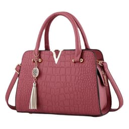 image-rpinala Women's Messenger Bag - Pink PU Crocodile