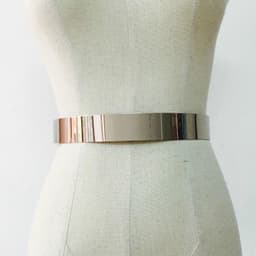 image-Women's Metal Waist Chain Belt - Silver Hollow 3.5cm