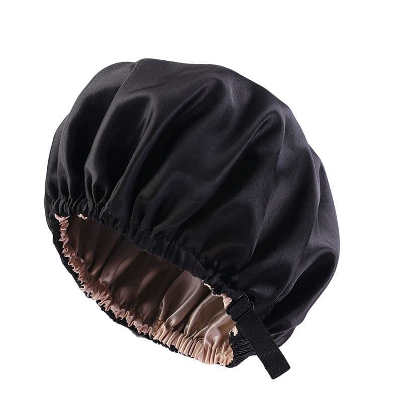 image-Satin Shower Cap - Deep Purple, Elastic, Unisex, One Size, Popular in Europe and America