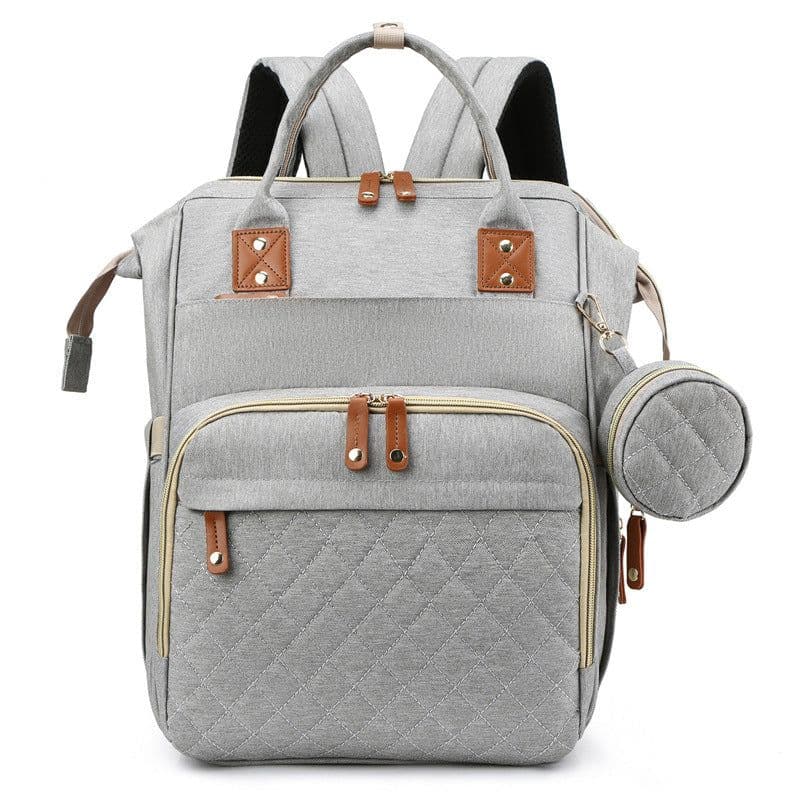 image-New portable mummy bag, baby crib, stroller backpack, lightweight mother and baby bag, multi-function large capacity mother bed bag