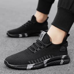 image-Raul Lion Mesh Running Shoes Men - Black Gray