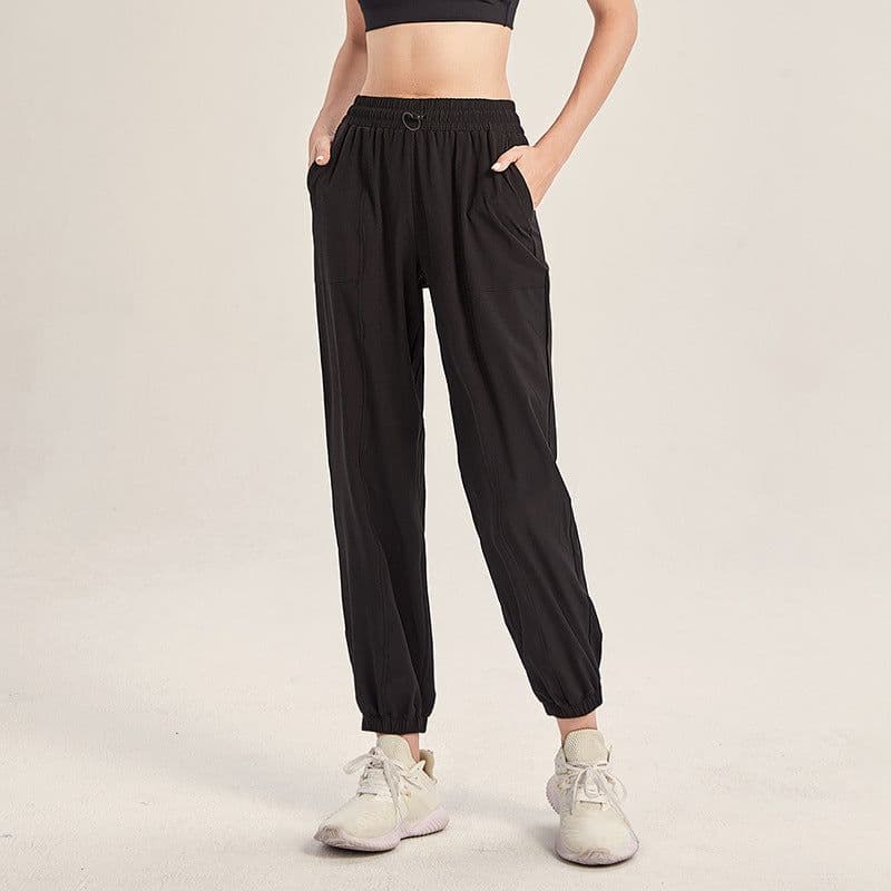 image-Alo Yoga Pants - Black Cropped with Pockets Quick-Dry