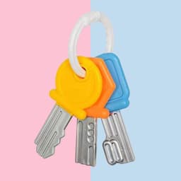 image-Cross-border children's simulation remote control car key lock toy light music baby early education educational toy stall