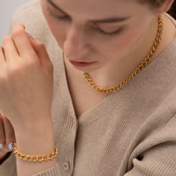 image-Cross-border 18K gold stainless steel thread chain long thick necklace women's all-match high-quality non-fading bracelet wholesale