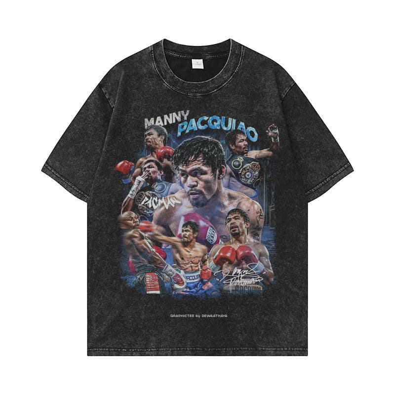 image-Men's Oversized T-Shirt - Retro Washed Cotton Crew Neck