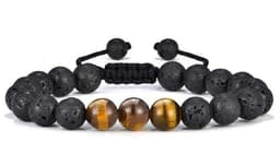 image-Cross-border Hot Selling Men's Bracelet Natural Tiger's Eye Braided Bracelet Essential Oil Aromatherapy Beads Amazon Hot Sale