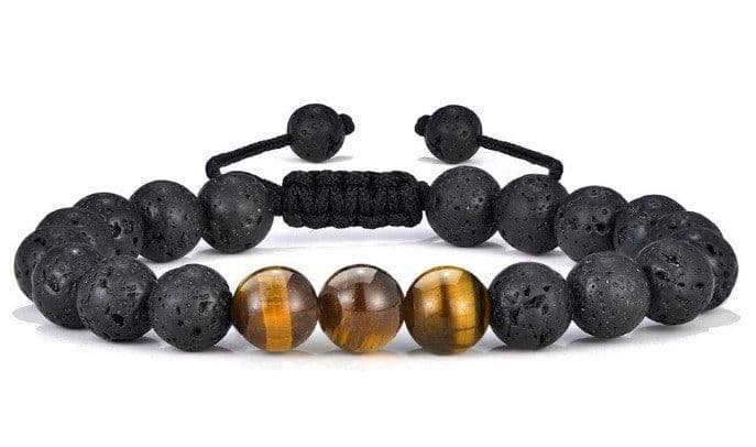 image-Cross-border Hot Selling Men's Bracelet Natural Tiger's Eye Braided Bracelet Essential Oil Aromatherapy Beads Amazon Hot Sale