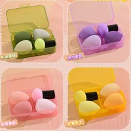 image-Beauty Egg Makeup Sponge Set - Foundation Brush & Powder Puff