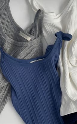 image-Riyadh Cotton Ribbed Halter Tank - Gray M