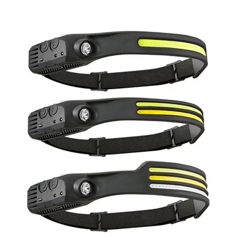 image-Head-mounted 10W COB Fishing Flashlight, Long-Life, Induction, Silicone, 200-500m