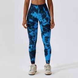 image-Tie-dye seamless high-waisted yoga pants peach hip lifting fitness pants running sports tight pants 7356
