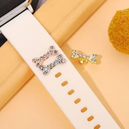 image-Apple Watch Silicone Strap - BK104 Diamond Bone Decor