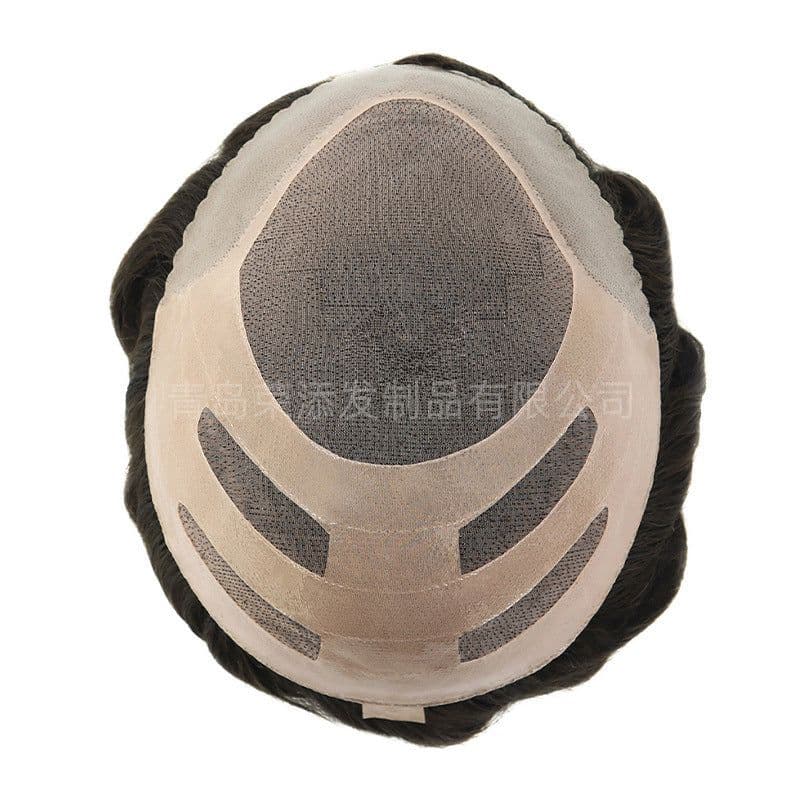 image-Men's Hair Topper - Real Human Hair Mono Base Black