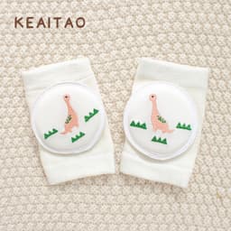 image-Cute baby knee pads for boys and girls crawling protective gear baby toddler anti-fall pure white sponge elbow pads summer thin