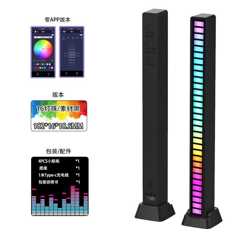 image-RGB Voice-Activated LED Strip Lamp 17-Key App Control Modern Design