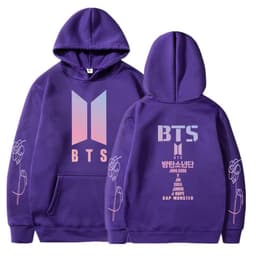 image-Trendy Men's & Women's Hooded Velvet Sweatshirt - Purple XXL Hip Hop