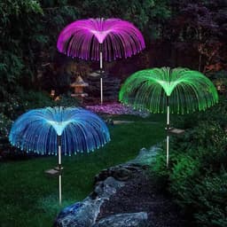image-Solar lantern simulation jellyfish fireworks landscape lamp outdoor courtyard home lawn floor lamp LED atmosphere lamp